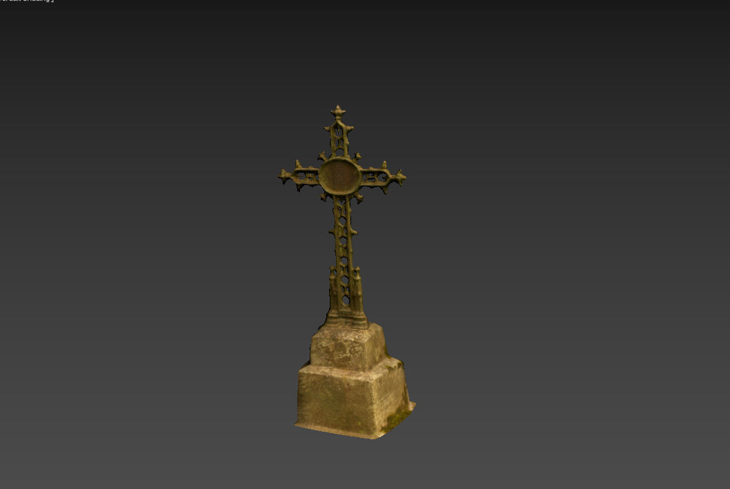 Cemetery graveyard thombstones crosses and a crypt Low-poly 3D model_132