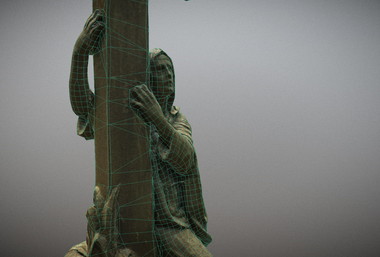 Cemetery graveyard thombstones crosses and a crypt Low-poly 3D model_89