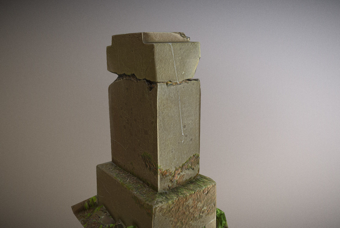 Cemetery graveyard thombstones crosses and a crypt Low-poly 3D model_58