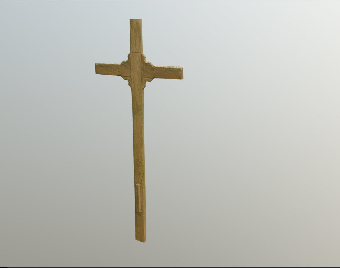 Cemetery graveyard thombstones crosses and a crypt Low-poly 3D model_139