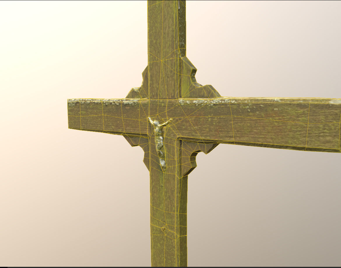 Cemetery graveyard thombstones crosses and a crypt Low-poly 3D model_140
