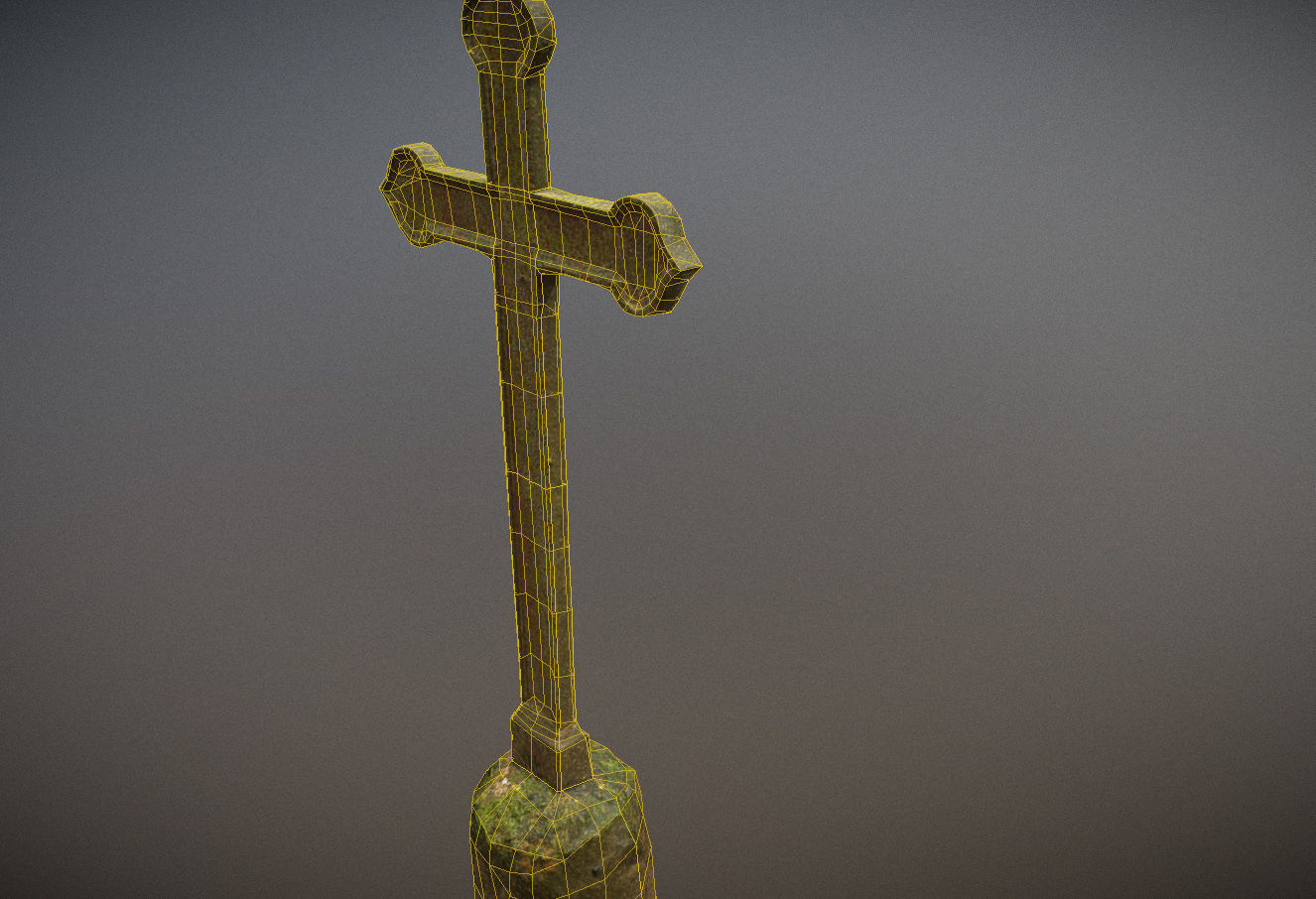 Cemetery graveyard thombstones crosses and a crypt Low-poly 3D model_43