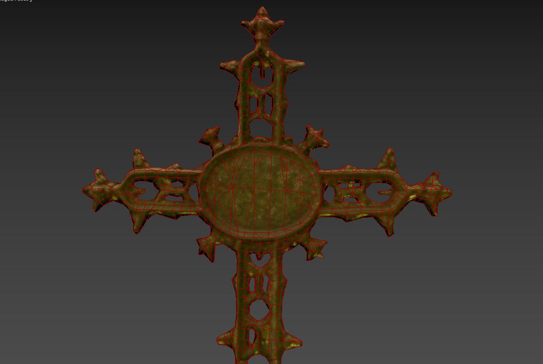 Cemetery graveyard thombstones crosses and a crypt Low-poly 3D model_128