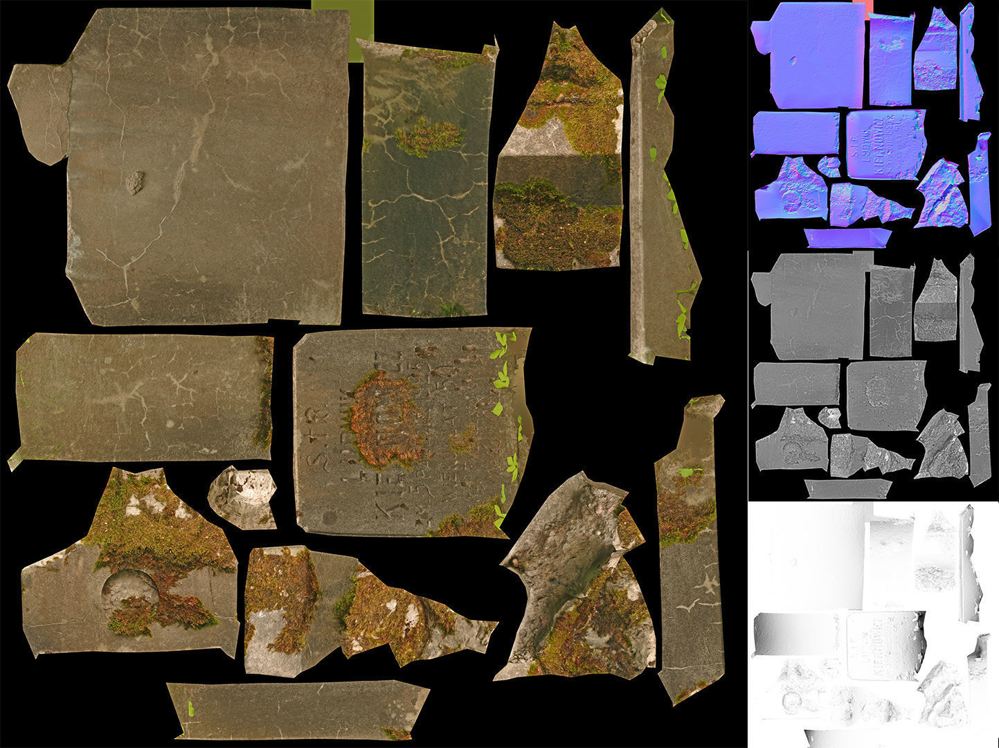 Cemetery graveyard thombstones crosses and a crypt Low-poly 3D model_9