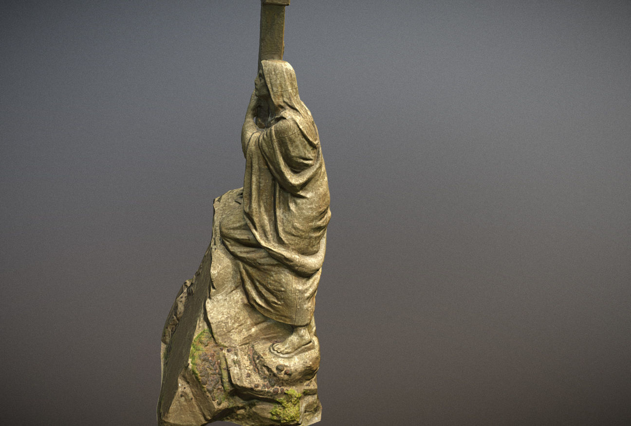 Cemetery graveyard thombstones crosses and a crypt Low-poly 3D model_94