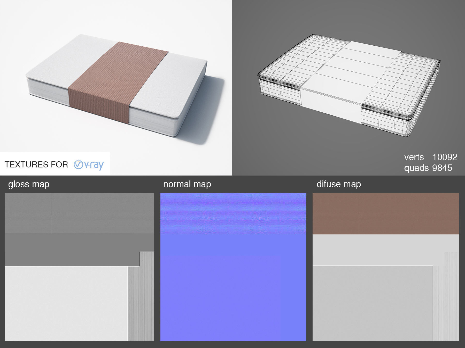 Notebook White 3D model_2