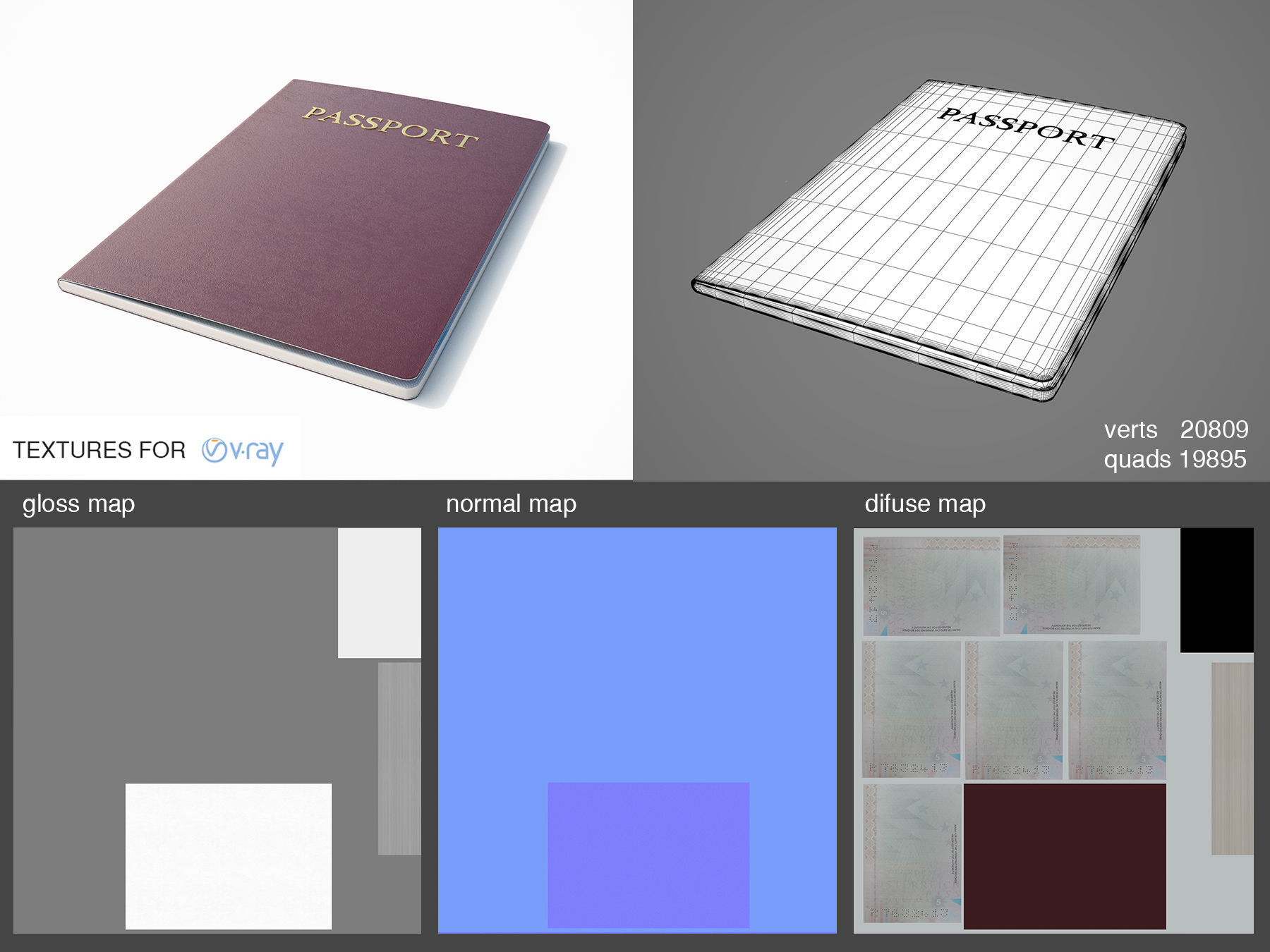 Passport Red 3D model_2