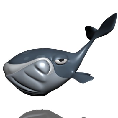 Toon whale 3D model_3