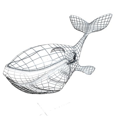 Toon whale 3D model_1