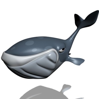 Toon whale 3D model_2