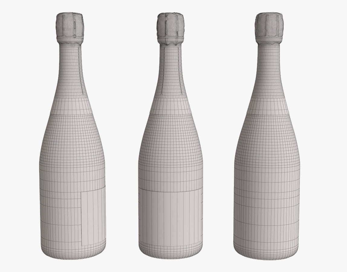 Champagne bottle 3D model_1