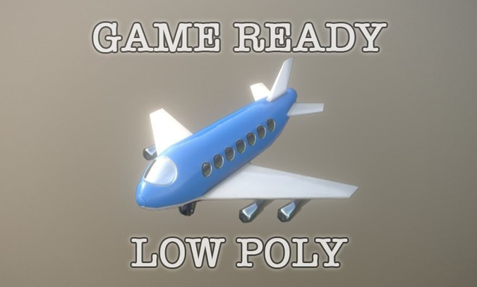 Jumbo Jet Toy low-poly game ready Low-poly 3D model