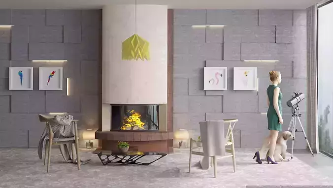 Minimalist Livingroom by ArchitectX  3D model