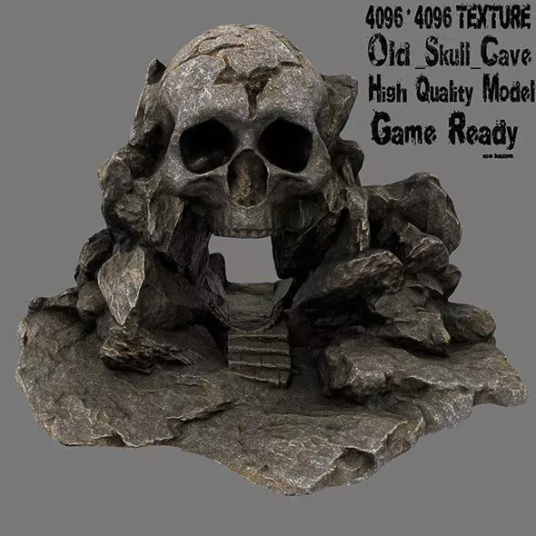 Skull Cave Low-poly 3D model_0