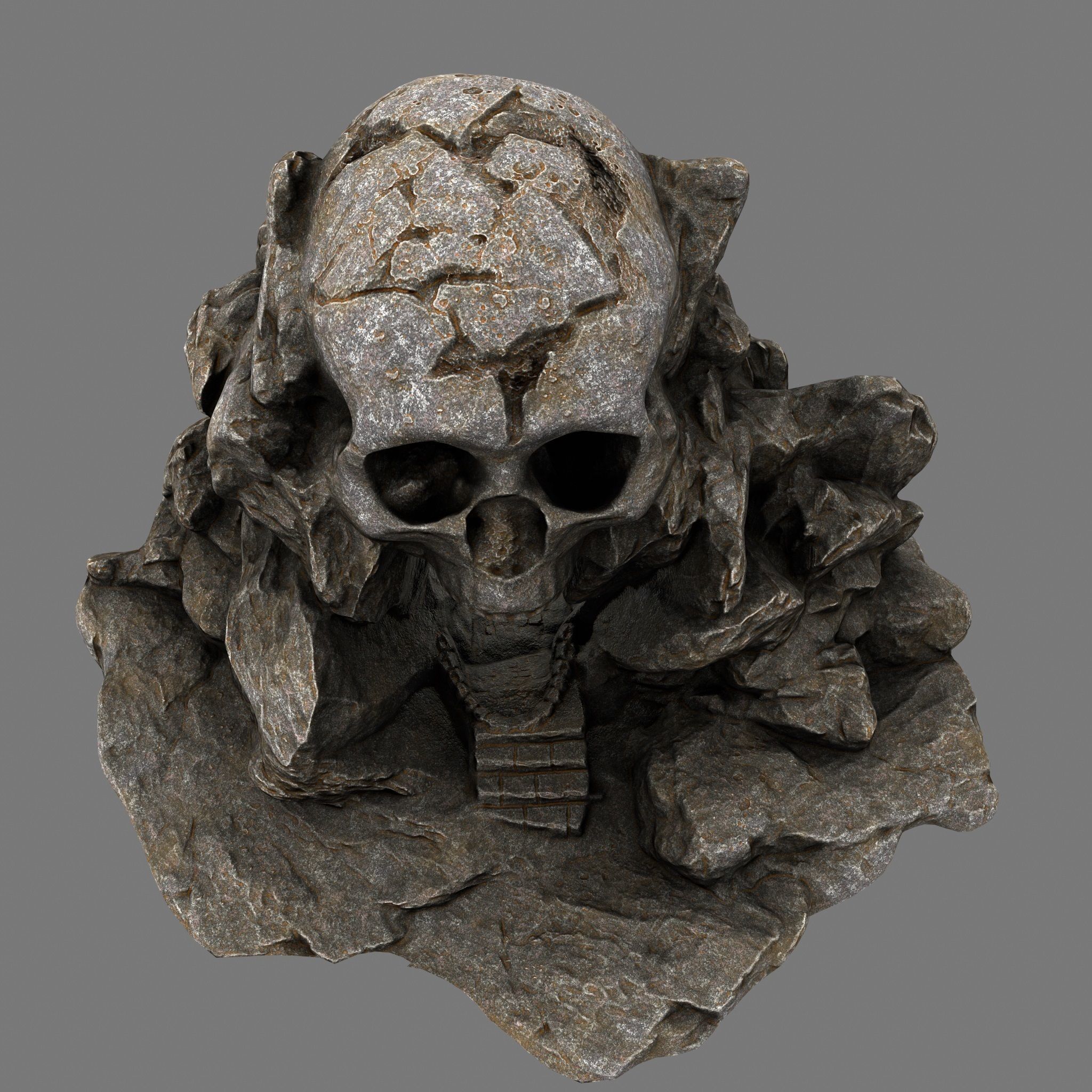 Skull Cave Low-poly 3D model_9