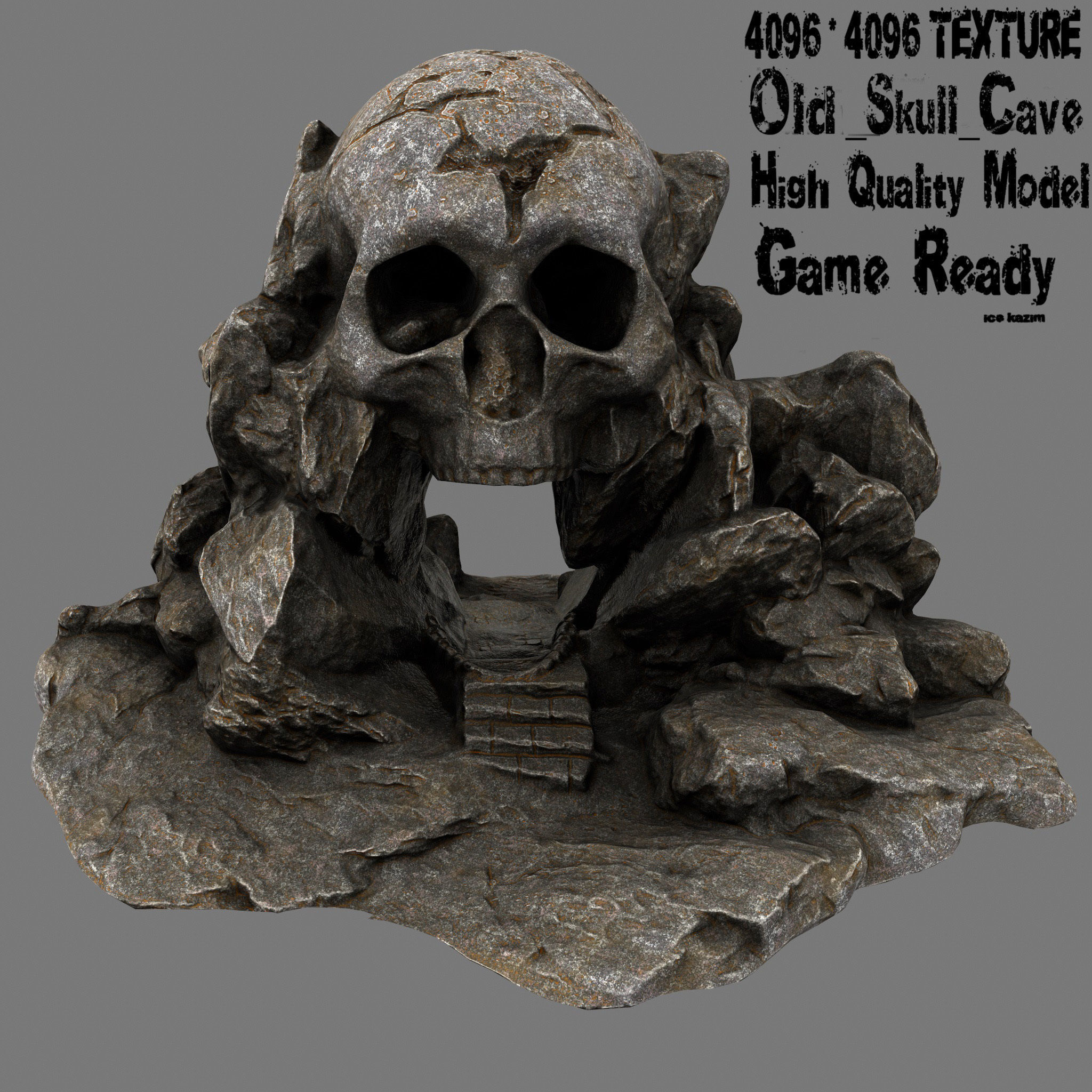 Skull Cave Low-poly 3D model_1