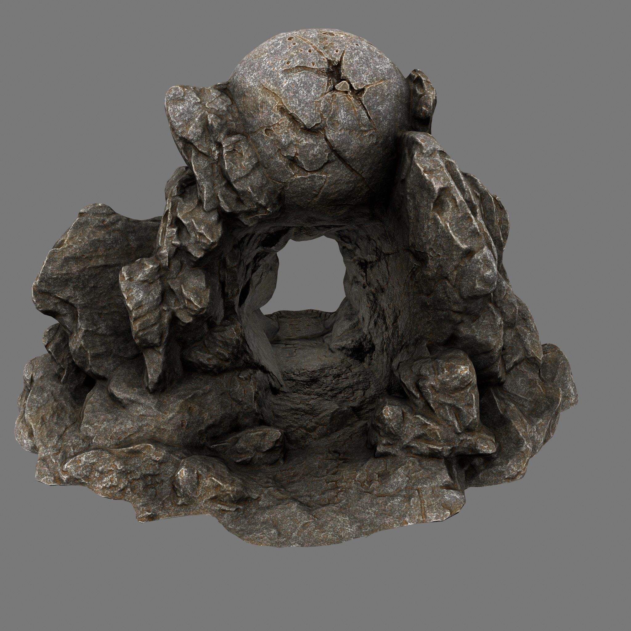 Skull Cave Low-poly 3D model_5