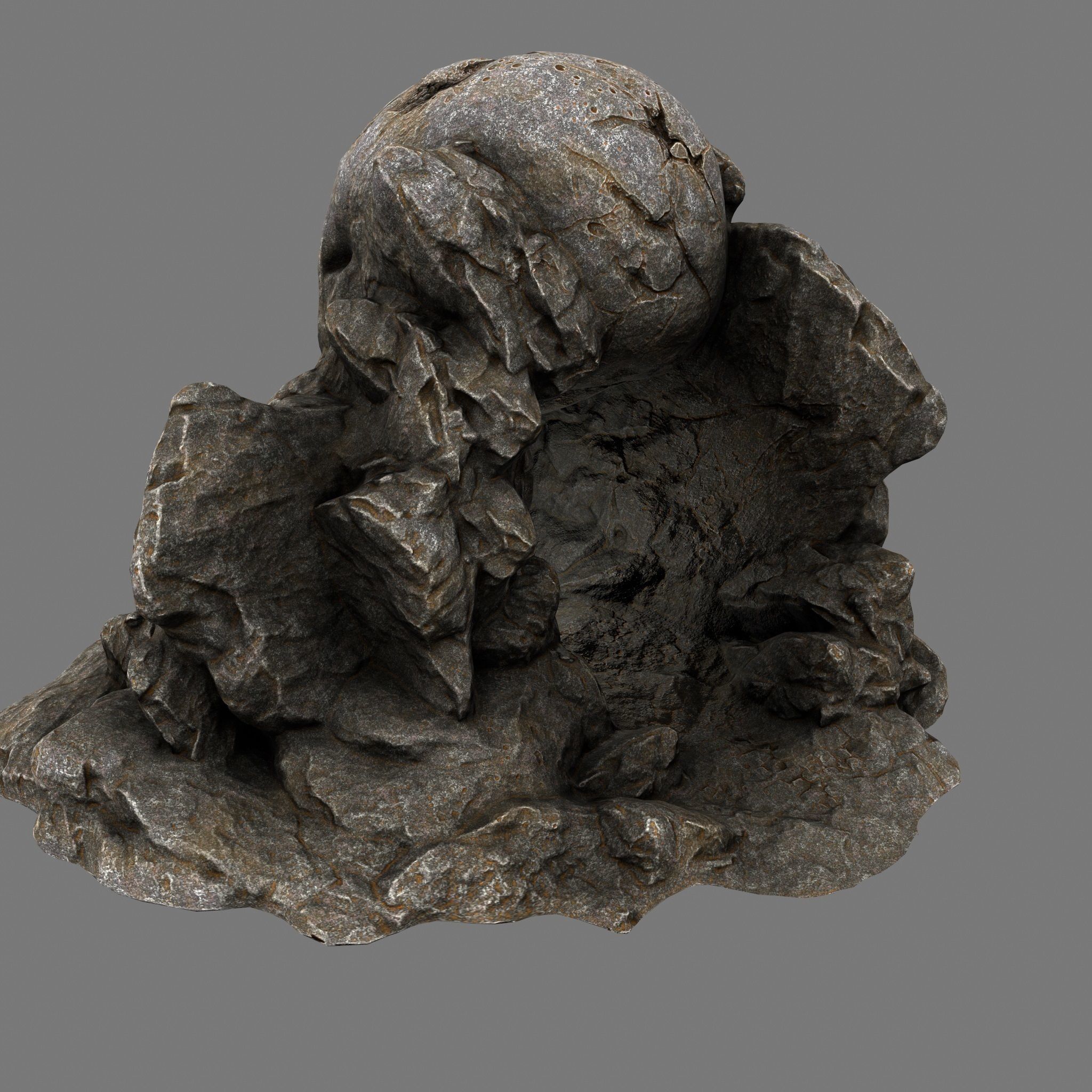 Skull Cave Low-poly 3D model_6