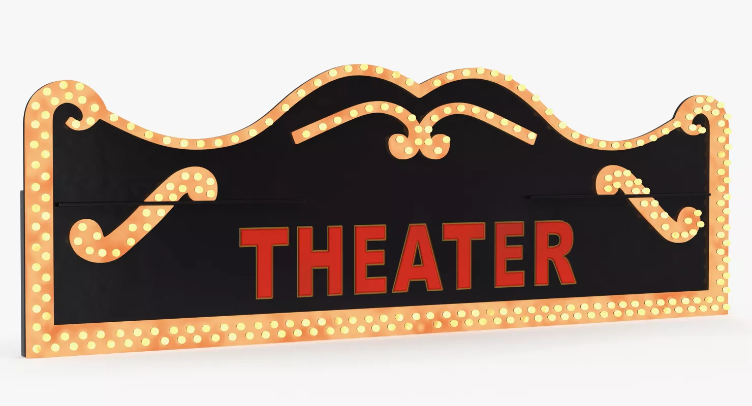 Decorative Theater Sign 3D model
