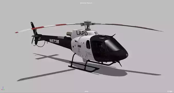 AS350 eurocopter LAPD Low-poly 3D model
