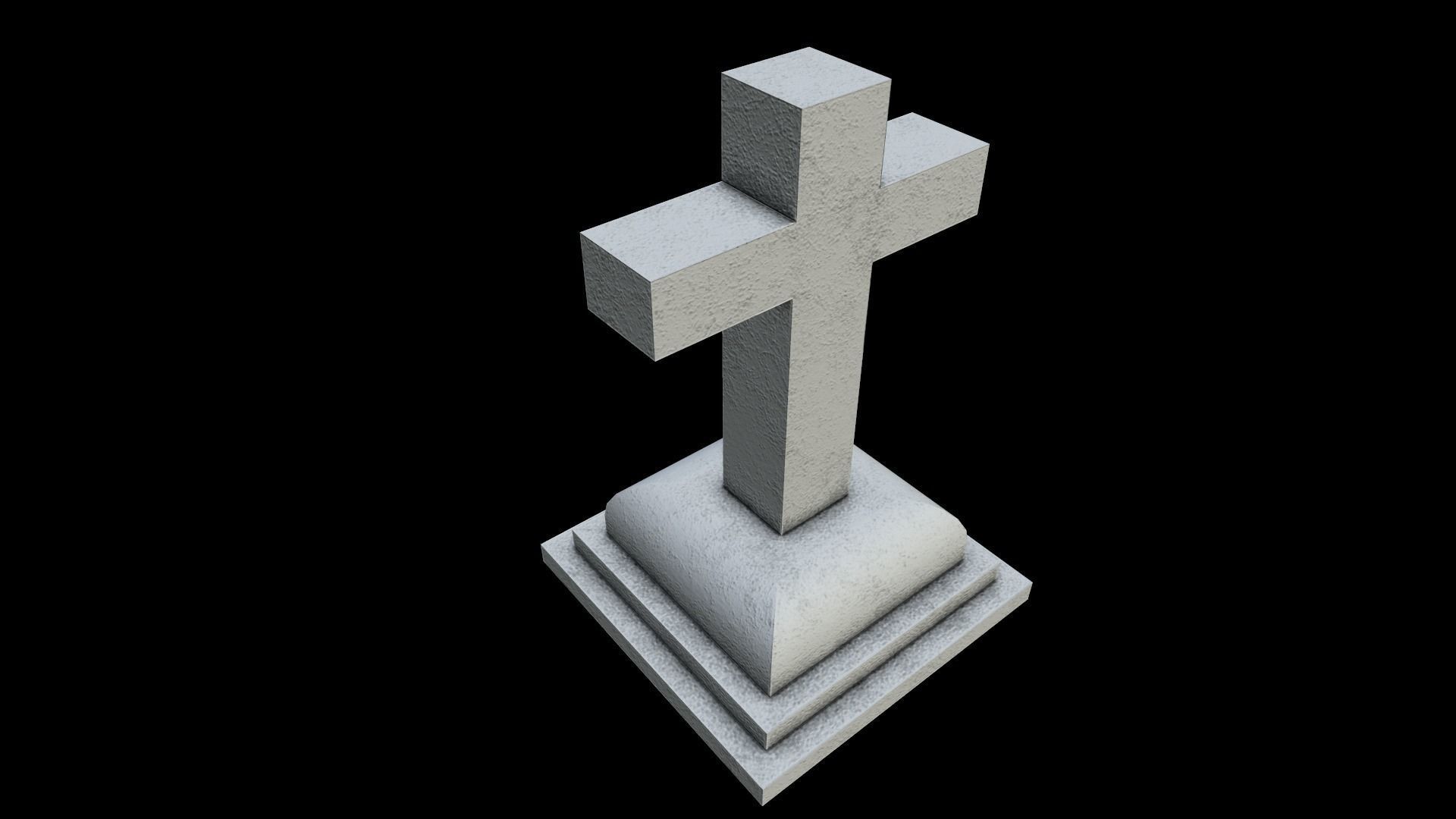 MEMORIAL CEMETERY CROSS Free low-poly 3D model_0