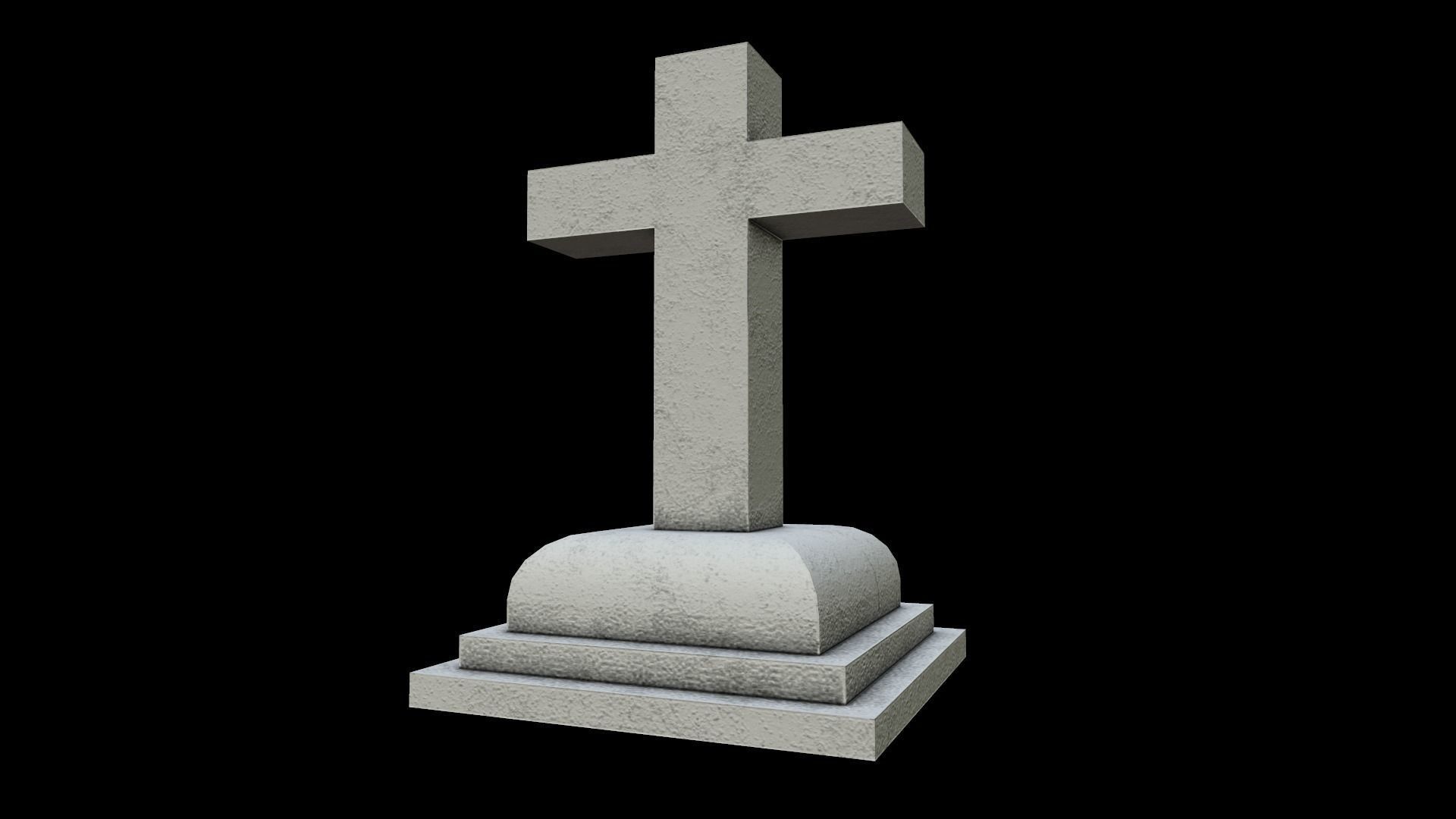 MEMORIAL CEMETERY CROSS Free low-poly 3D model_2