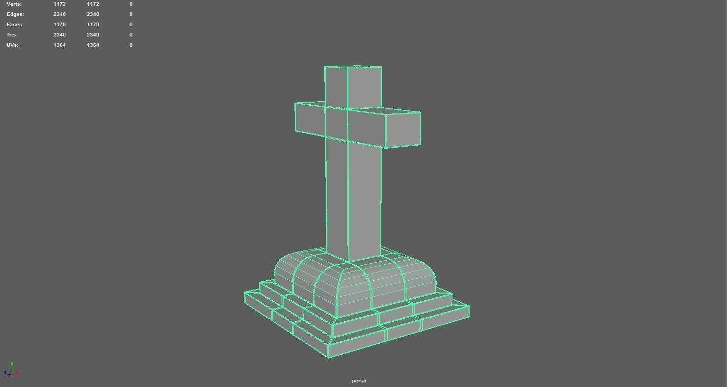MEMORIAL CEMETERY CROSS Free low-poly 3D model_4