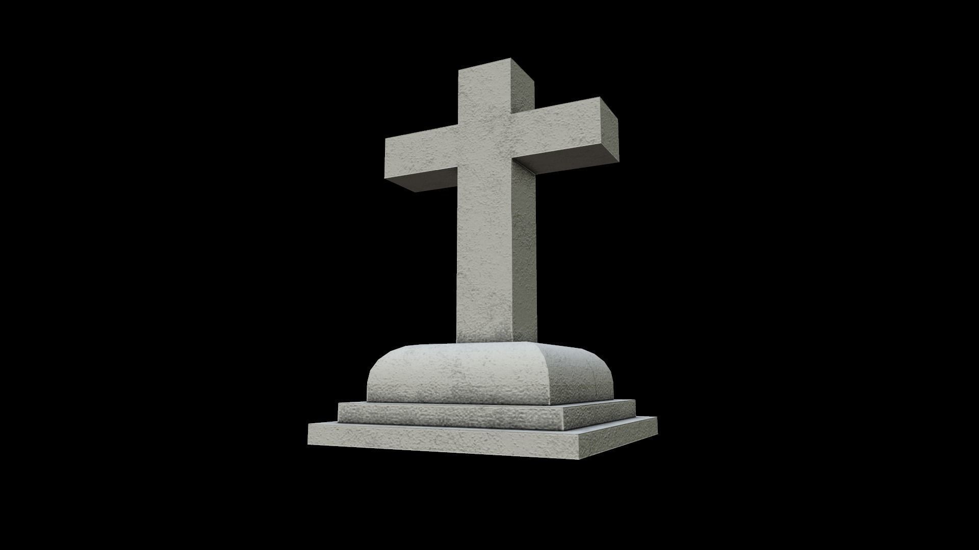 MEMORIAL CEMETERY CROSS Free low-poly 3D model_1