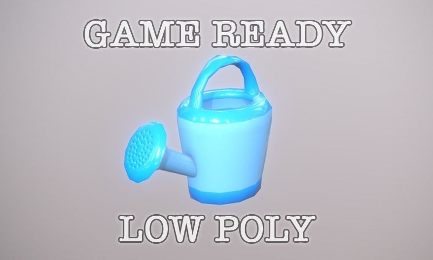 Watering Can Toy low-poly game ready Low-poly 3D model