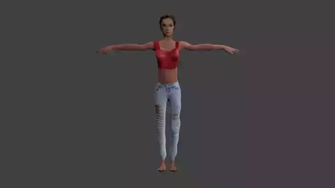Angelina Joli Low-poly 3D model