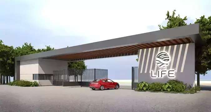Portico entrance to life residential complex 3D model