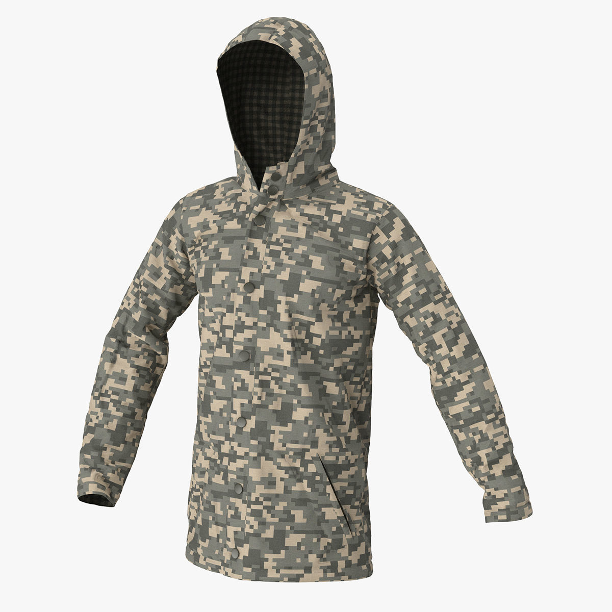 Mens Rain Jacket 3D model_8