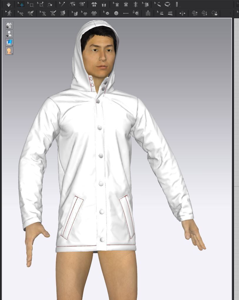 Mens Rain Jacket 3D model_26