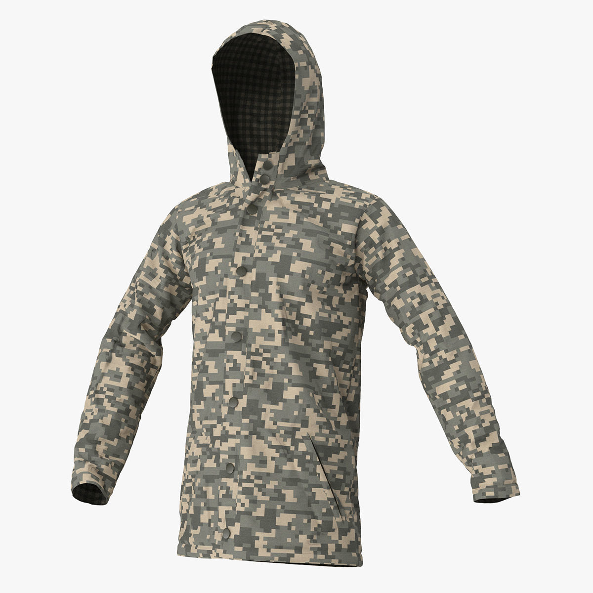 Mens Rain Jacket 3D model_2