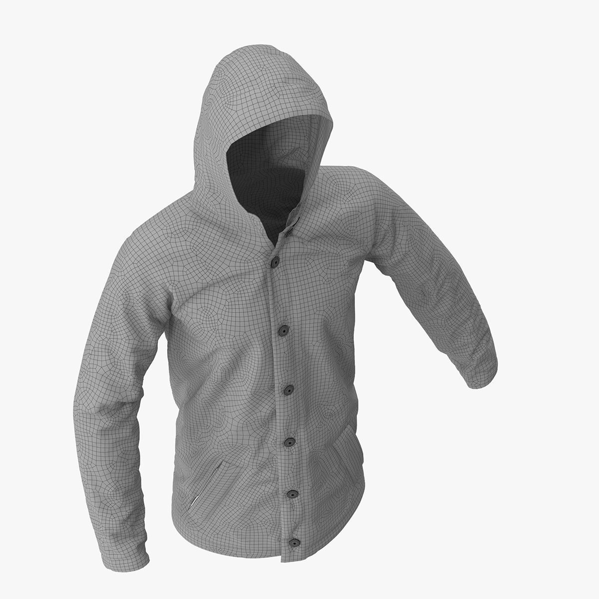Mens Rain Jacket 3D model_23