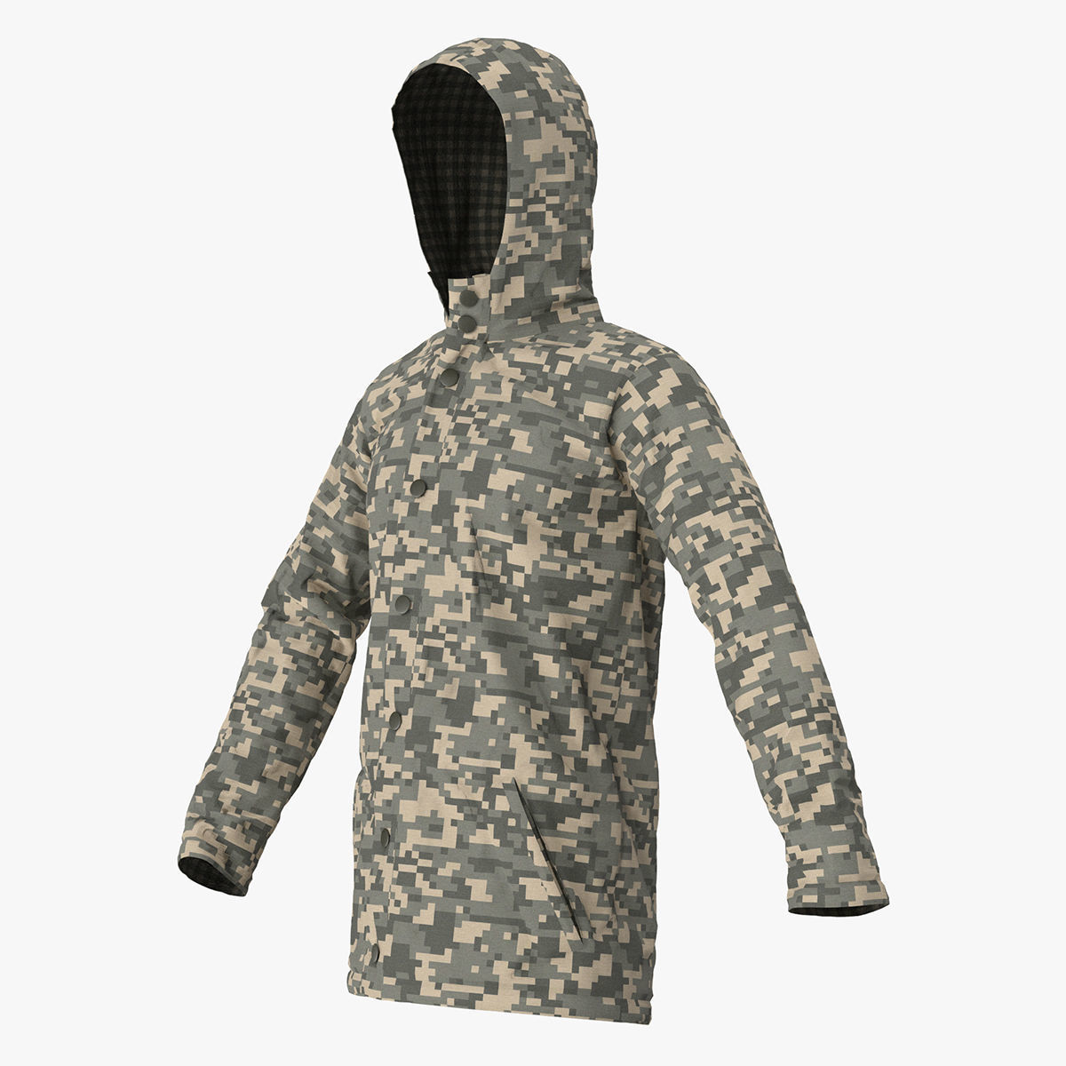 Mens Rain Jacket 3D model_3