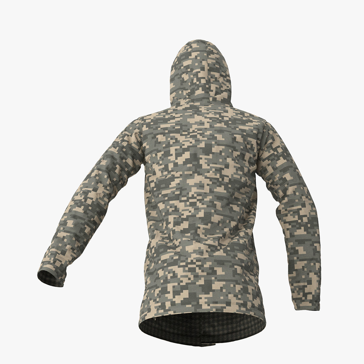 Mens Rain Jacket 3D model_10