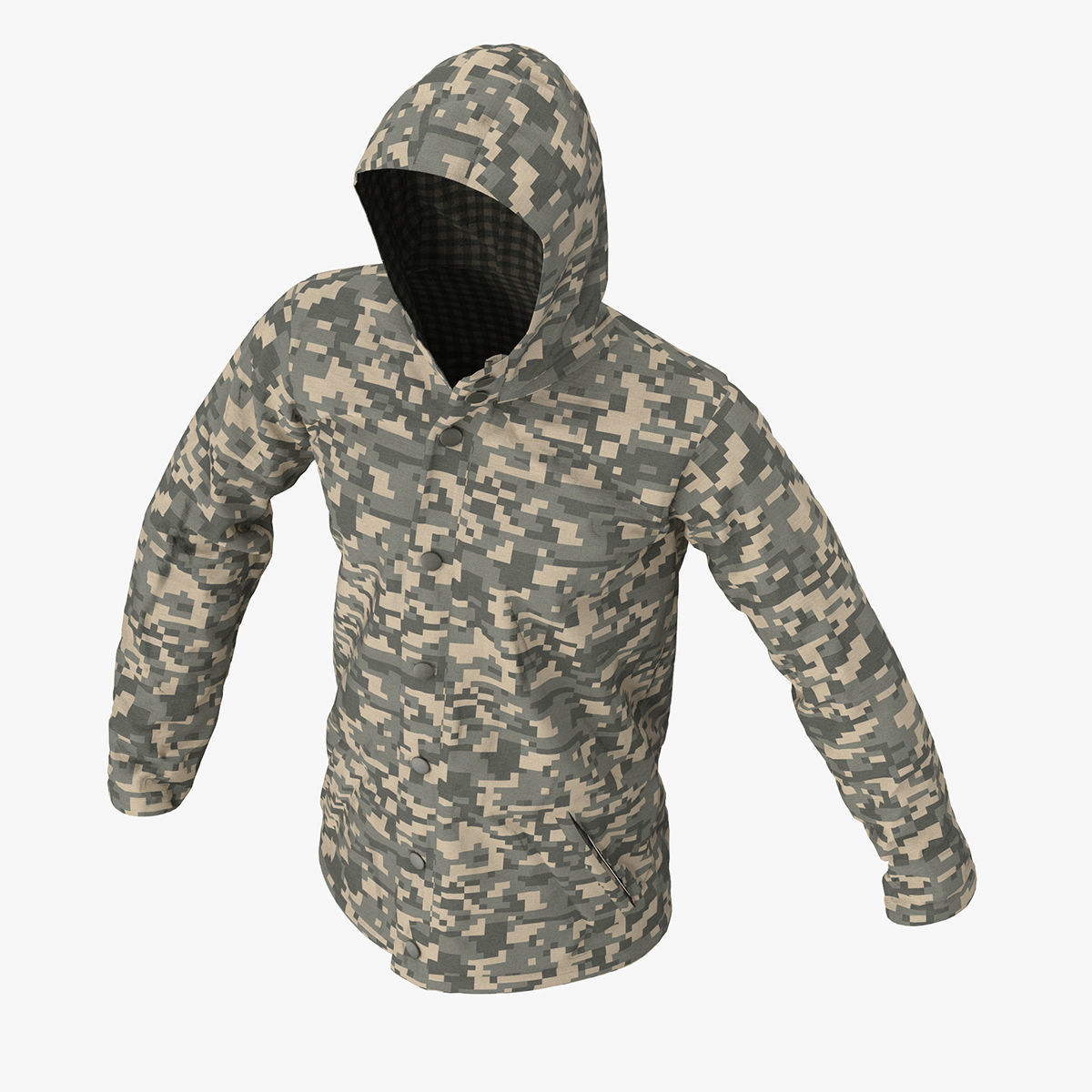 Mens Rain Jacket 3D model_11