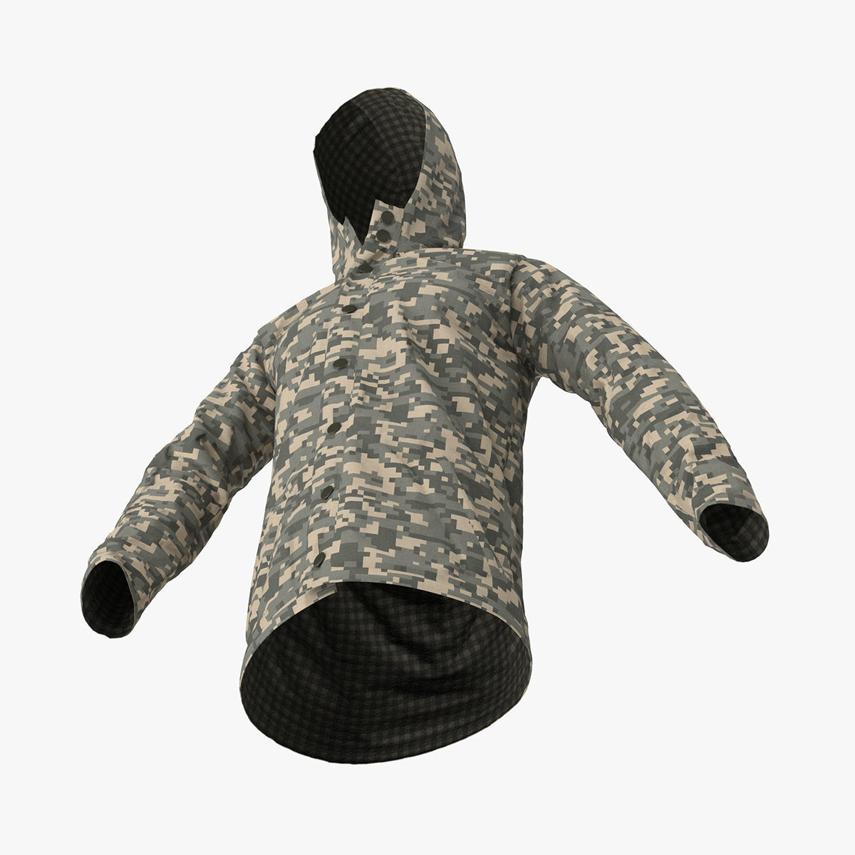 Mens Rain Jacket 3D model_9