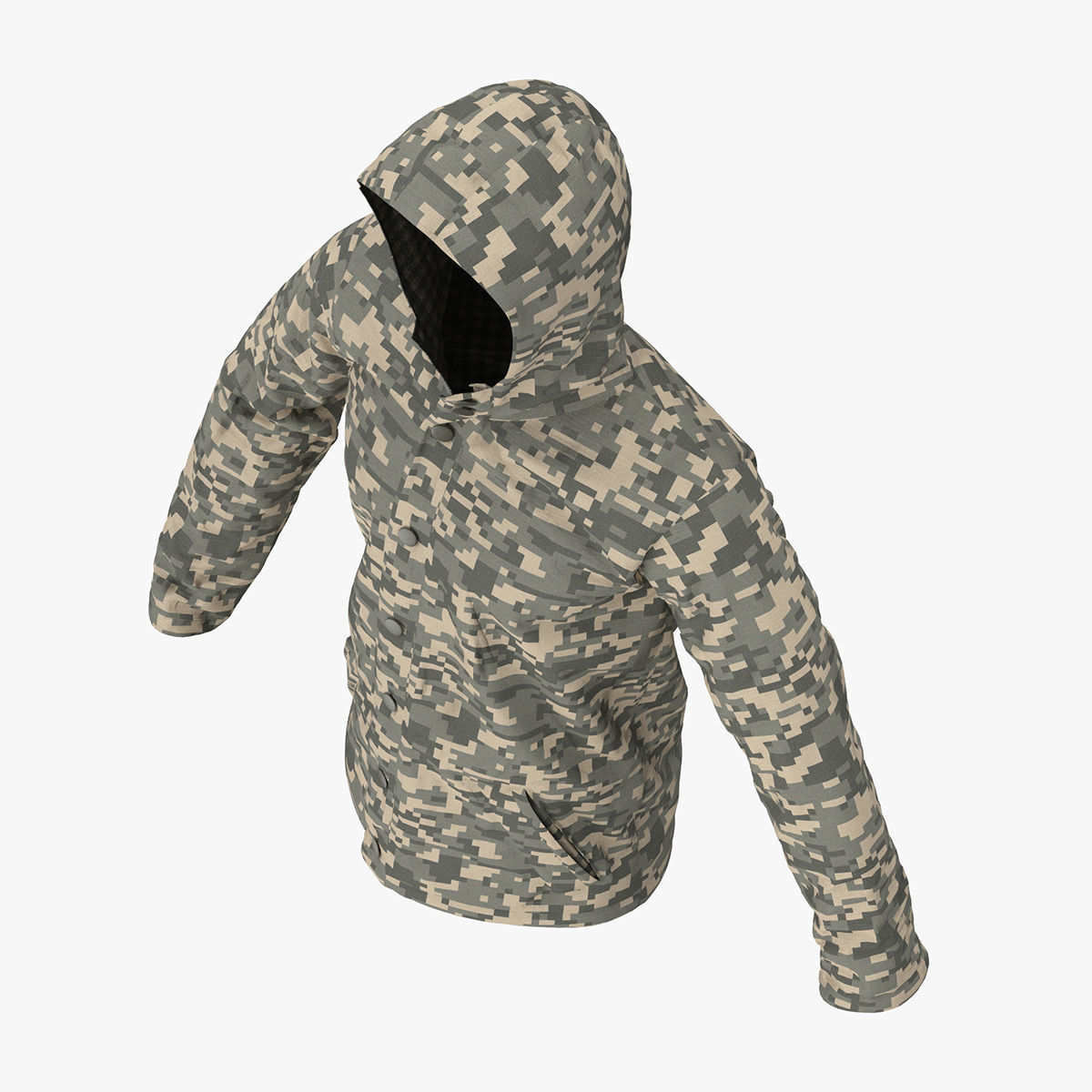 Mens Rain Jacket 3D model_12