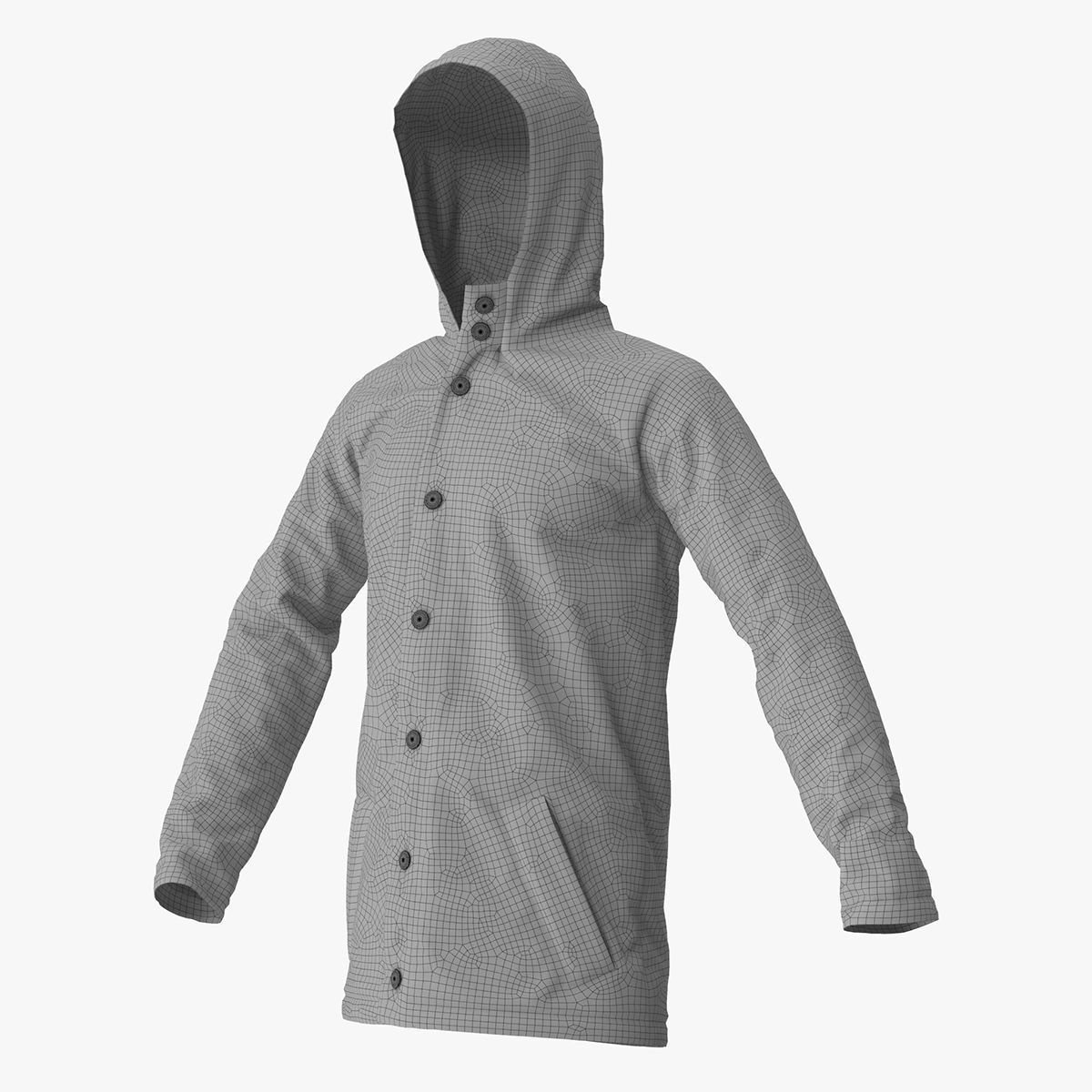Mens Rain Jacket 3D model_17