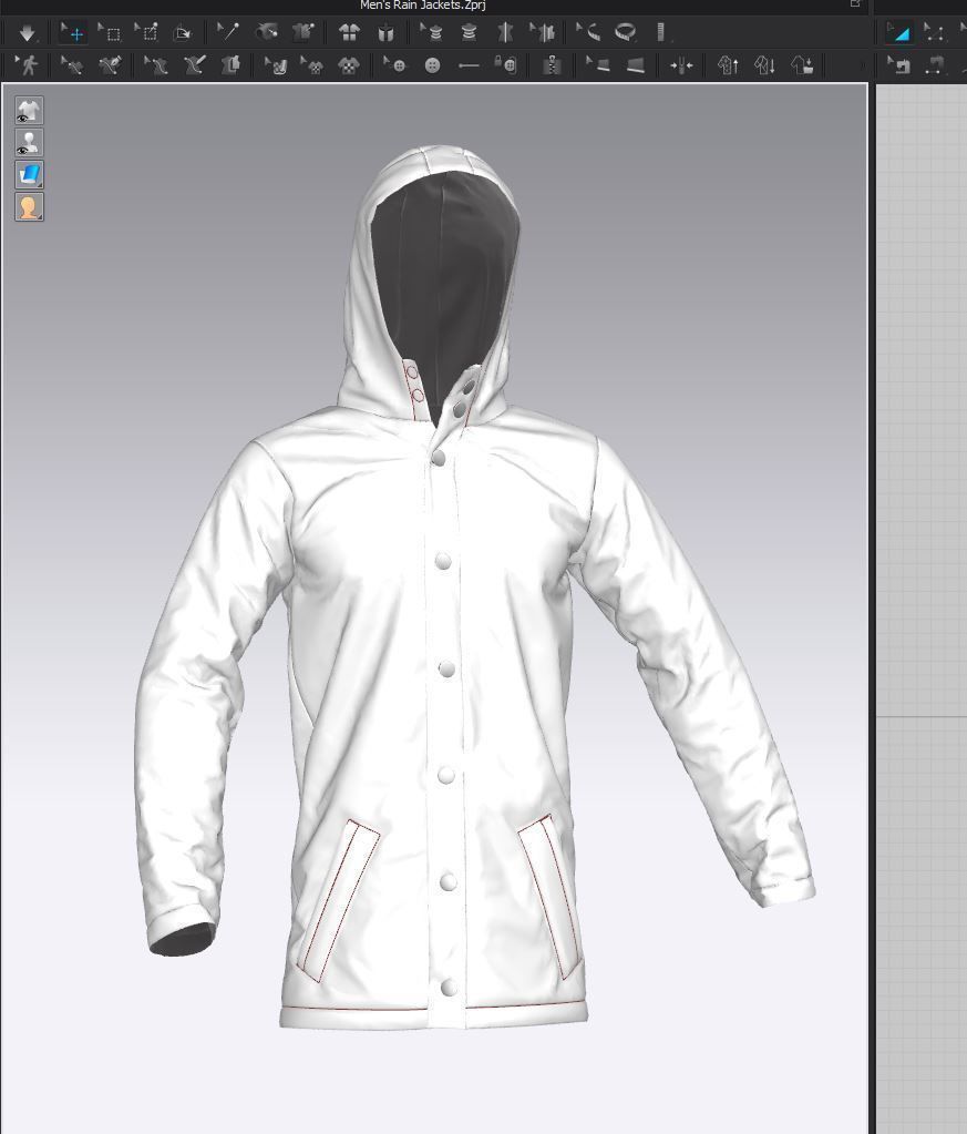 Mens Rain Jacket 3D model_28
