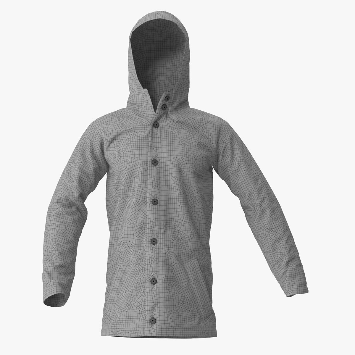 Mens Rain Jacket 3D model_16