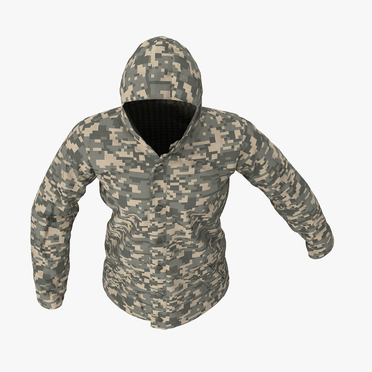 Mens Rain Jacket 3D model_13