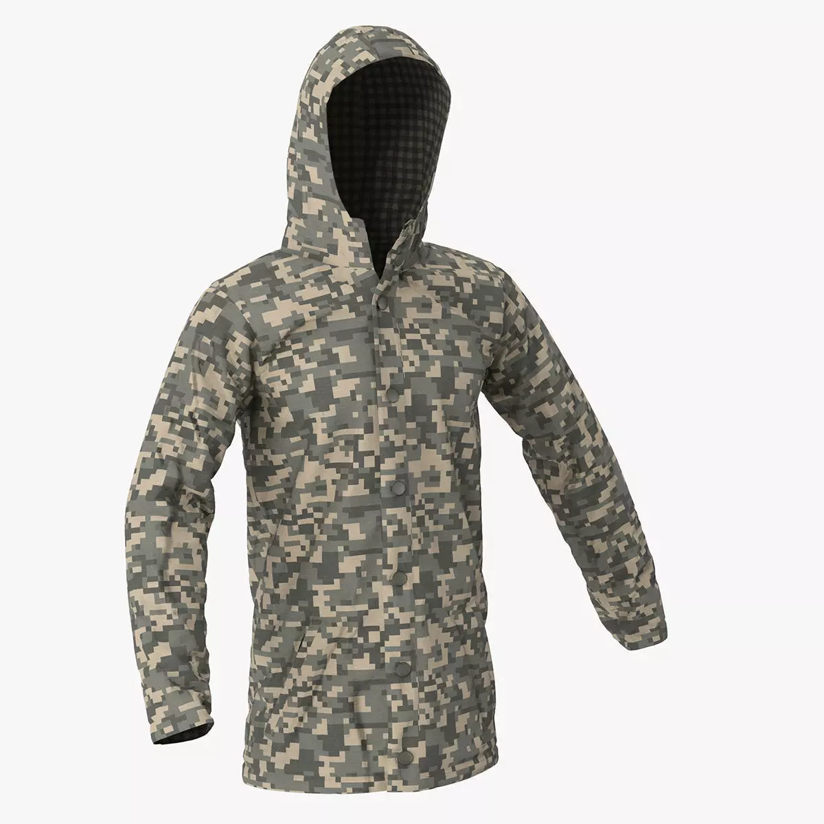 Mens Rain Jacket 3D model_0