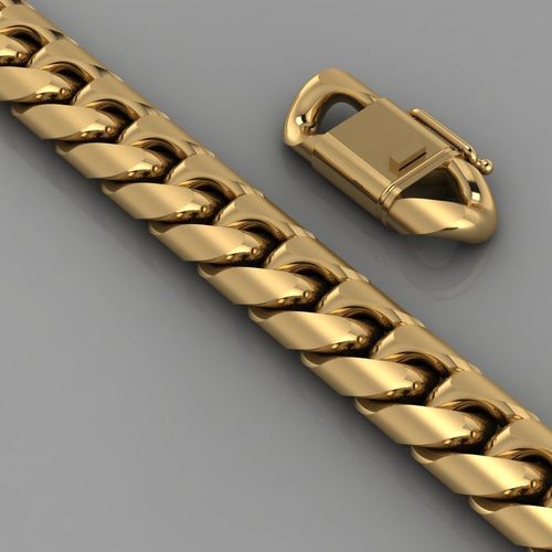 Miami cuban link chain bracelet 0065 3D print model