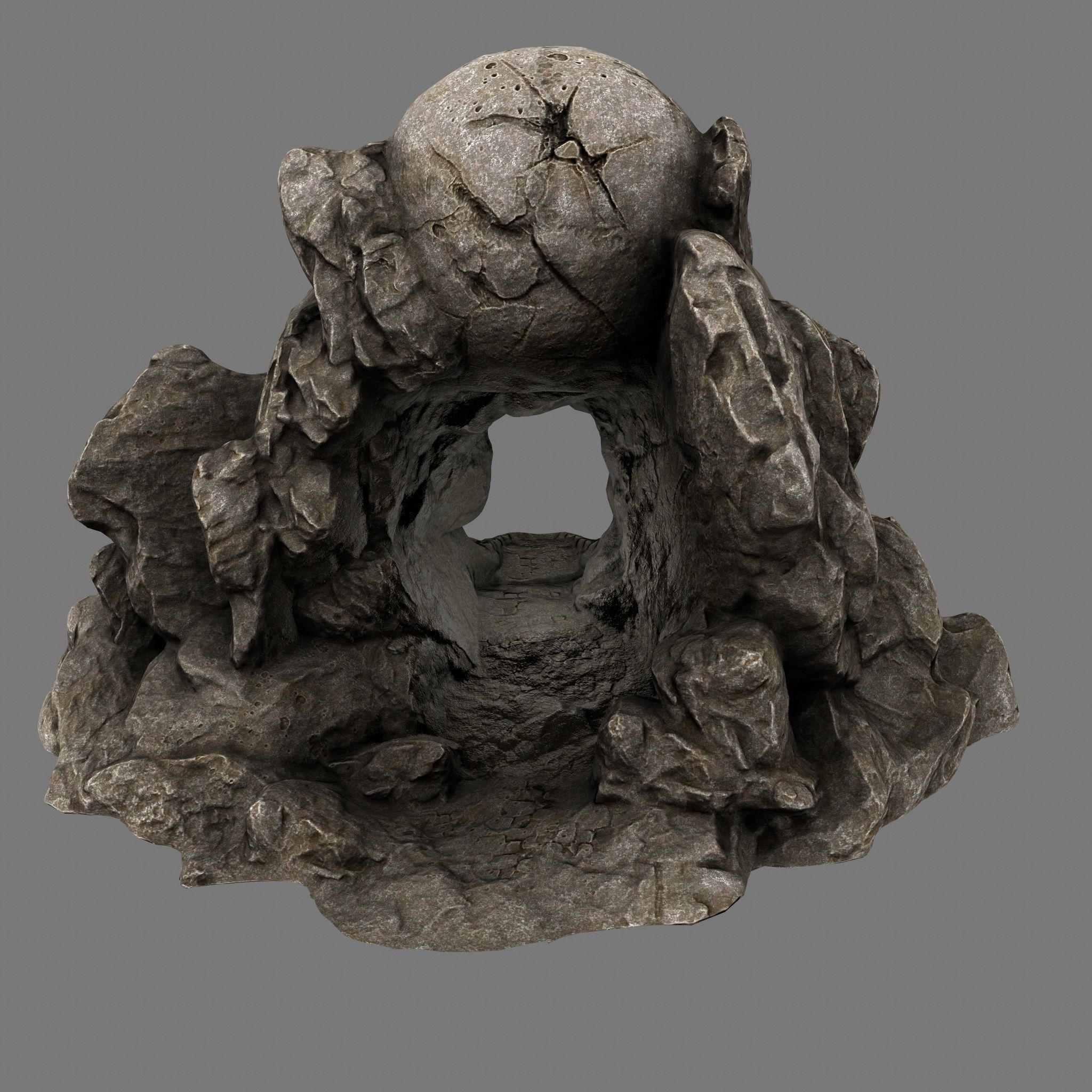 Skull Cave Low-poly 3D model_5