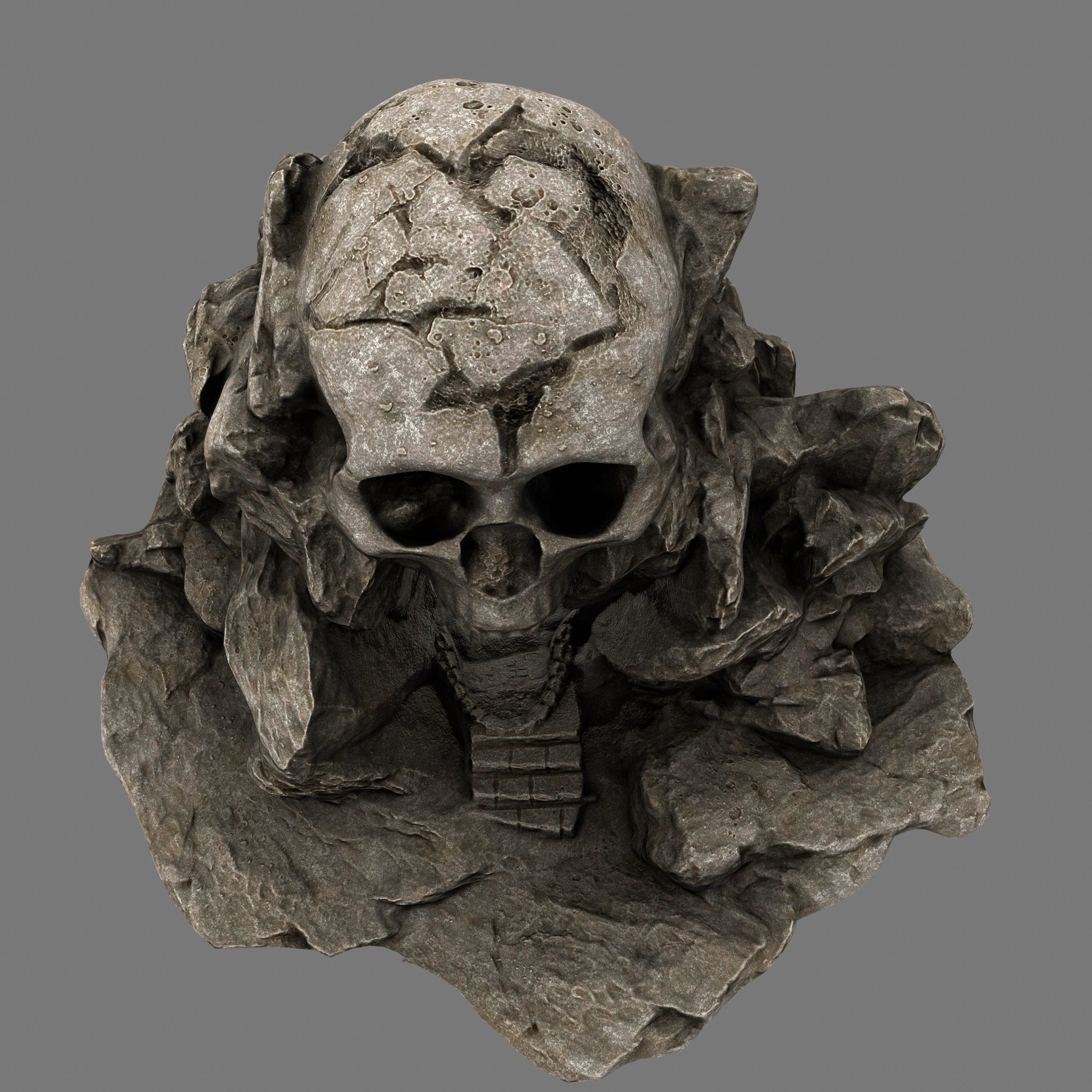 Skull Cave Low-poly 3D model_9