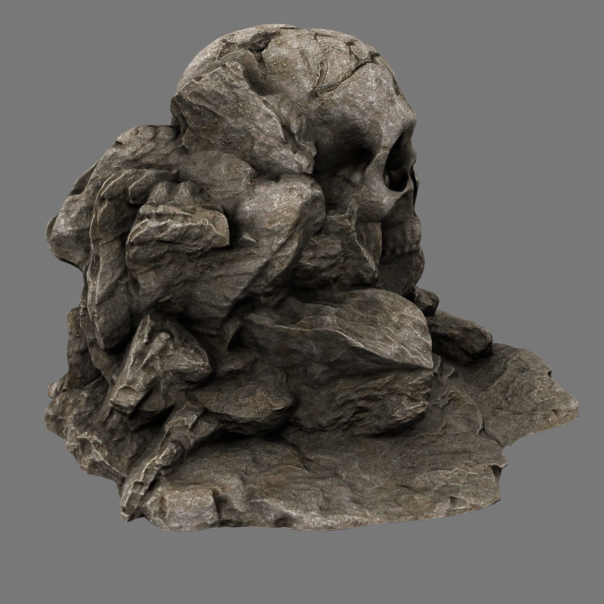 Skull Cave Low-poly 3D model_3