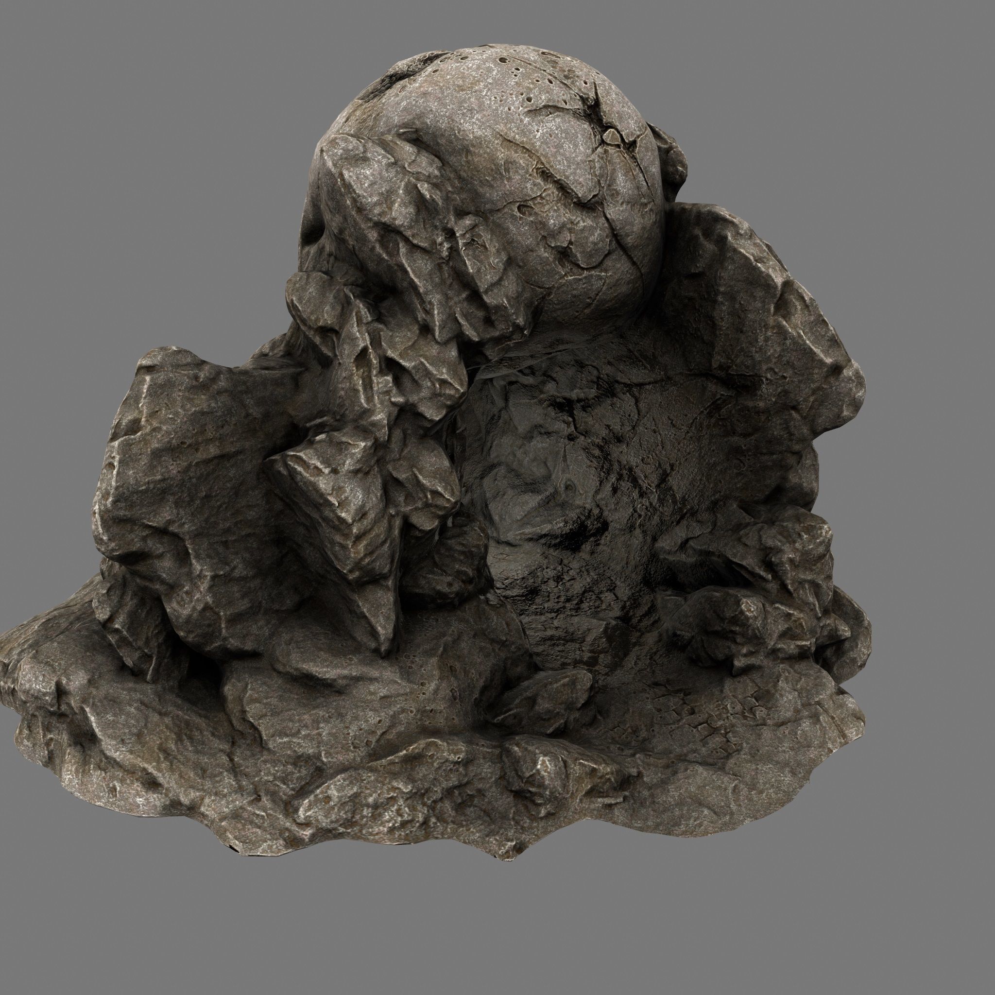 Skull Cave Low-poly 3D model_6